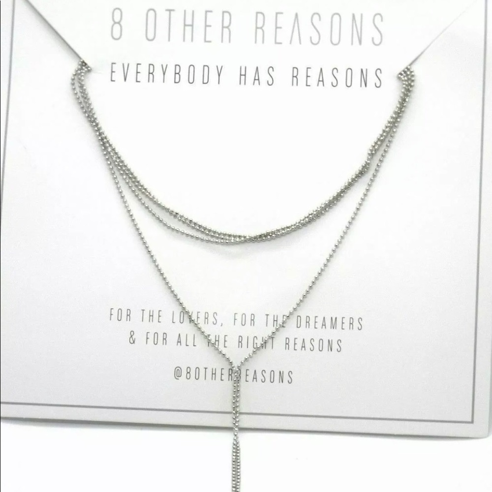 NWT 8 Other Reasons Nine Lives Choker Rhodium
